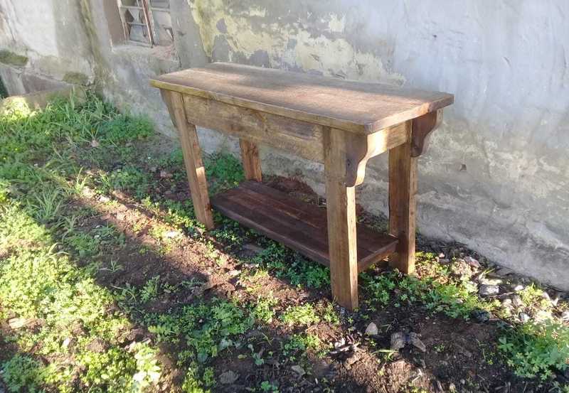 bulky wooden table rustic